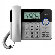 Телефон проводной teXet TX-259, черный/серебристый
