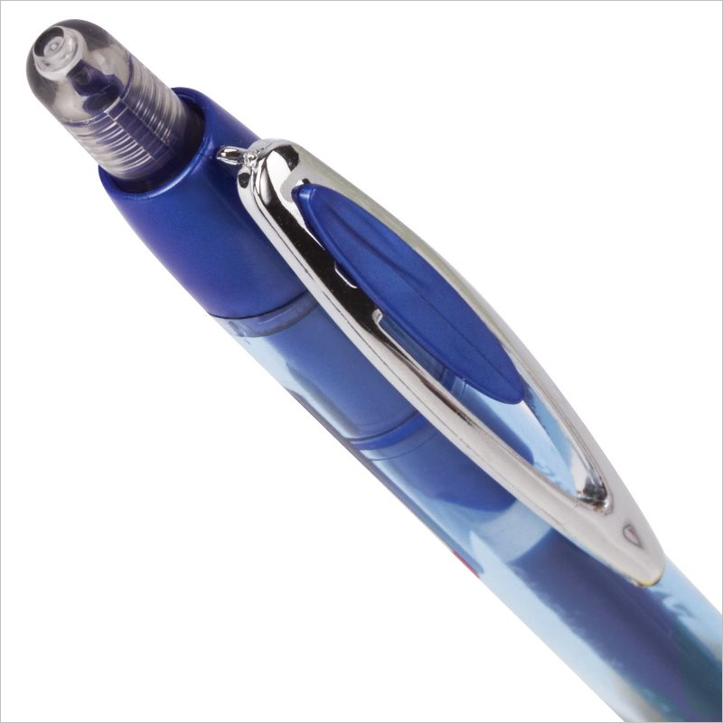 Ручка гелевая автоматическая Brauberg Officer 0.5мм, резиновый упор, синий
