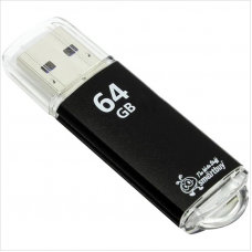 Флэш-диск 64Gb SmartBuy V-Cut, металл.корпус, USB 2.0, черный