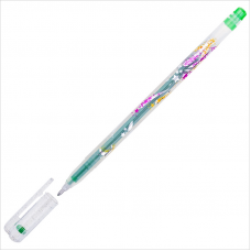 Ручка гелевая Crown Glitter Metal Jell 1 мм, светло-зеленая с блестками
