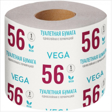 Туалетная бумага 1-слойная Vega ПРО100 56 метров, серый, 48 шт/уп.