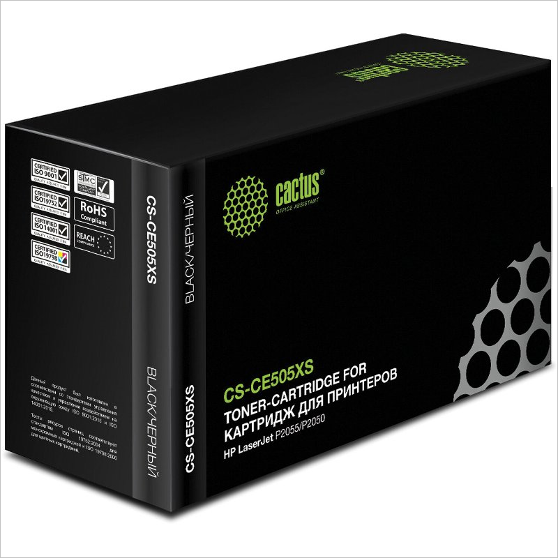Картридж Cactus CS-CE505XS для HP LaserJet P2055, 6500 стр, черный