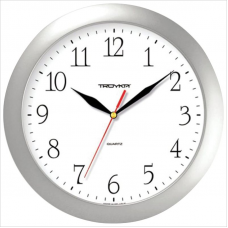 Часы Troyka 11170113, круг, циферблат белый, оправа серебристая, 29х3,5х29см