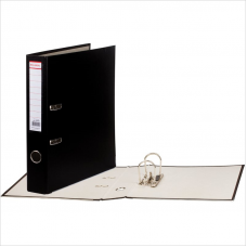 Регистратор PVC Brauberg, 5см, металлическая окантовка, черный