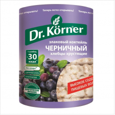 Хлебцы Dr.Korner Злаковый коктейль черничный пшеничные, 100г