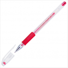 Ручка гелевая Crown HJR-500R 0,7 мм, резиновый упор, красный