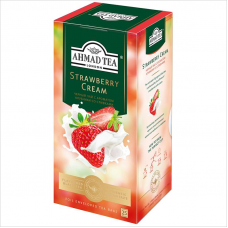 Чай Ahmad Tea Strawberry Cream, черный с ароматом клубники со сливками, 25 пак.