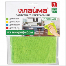 Салфетка универсальная микрофибра Laima 30х30см, 220г/м2, зеленый
