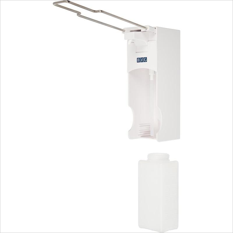 Дозатор для антисептика/жидкого мыла BXG ESD-3000, локтевой, пластик, белый, 1л