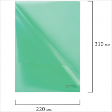 Папка-уголок А4 Brauberg 150мкм, зеленый