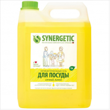 Synergetic Лимон для мытья посуды, фруктов, посуды, антибактериальный гель, 5л