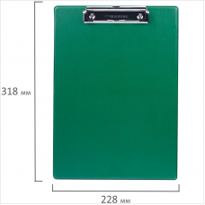 Планшет одинарный, картон/ПВХ, Brauberg Number One, зеленый