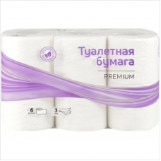 Туалетная бумага 3-слойная OfficeClean Premium, 17м, 6шт/уп, белая
