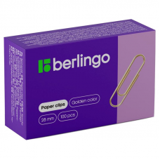 Скрепки Berlingo BK2516 28 мм, 100 шт/уп, золотистые
