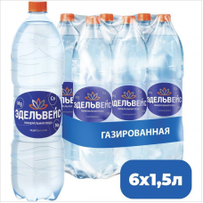 Вода питьевая Эдельвейс газированная, 1,5л, 6 шт/уп