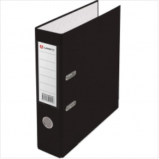 Регистратор PVC Lamark AF0600-BK1, 8см, металлическая окантовка, черный