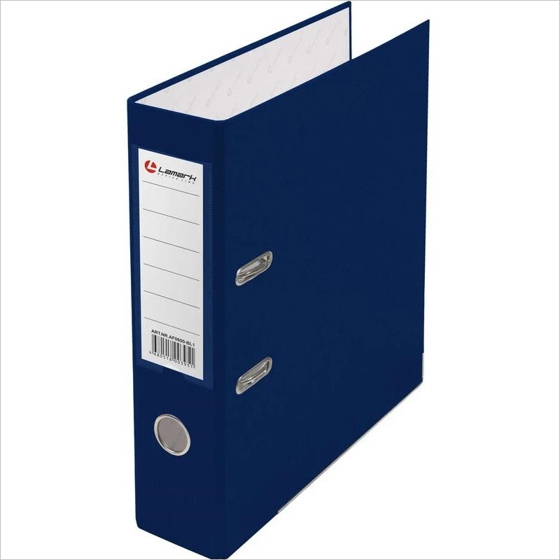 Регистратор PVC Lamark AF0600-BL1, 8см, металлическая окантовка, синий