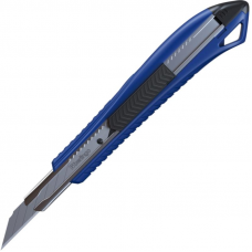 Нож канцелярский Berlingo Razzor 200 BM4127_c 9мм, металл. направляющие, автофиксатор, синий