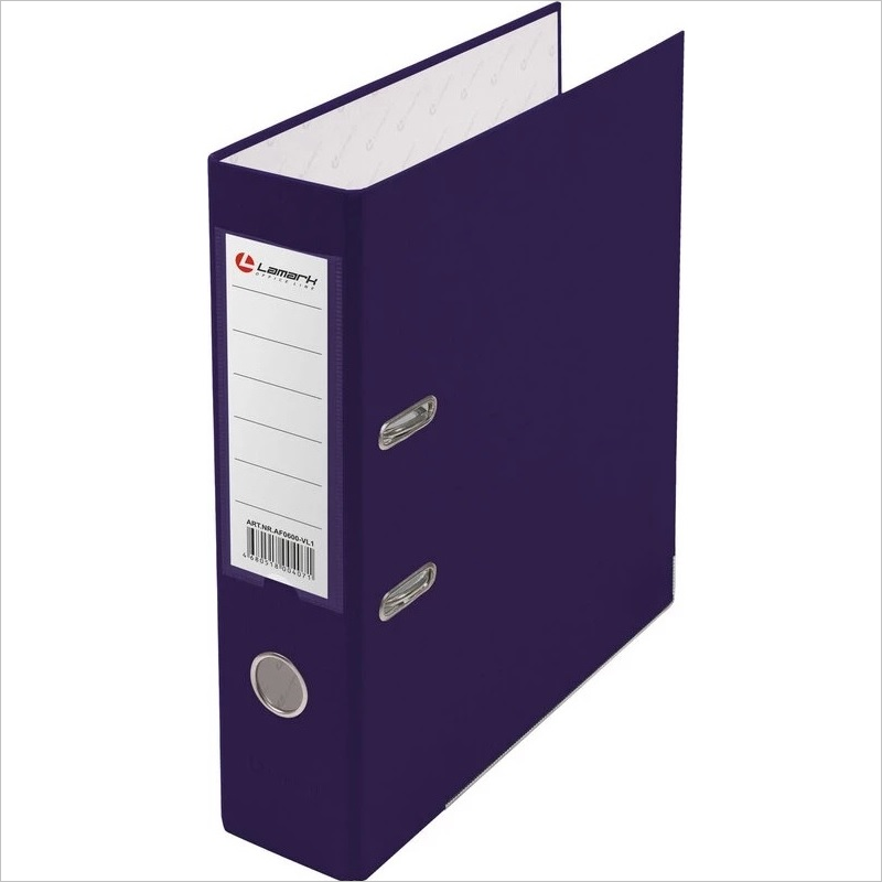 Регистратор PVC Lamark AF0600-VL1, 8см, металлическая окантовка, фиолетовый