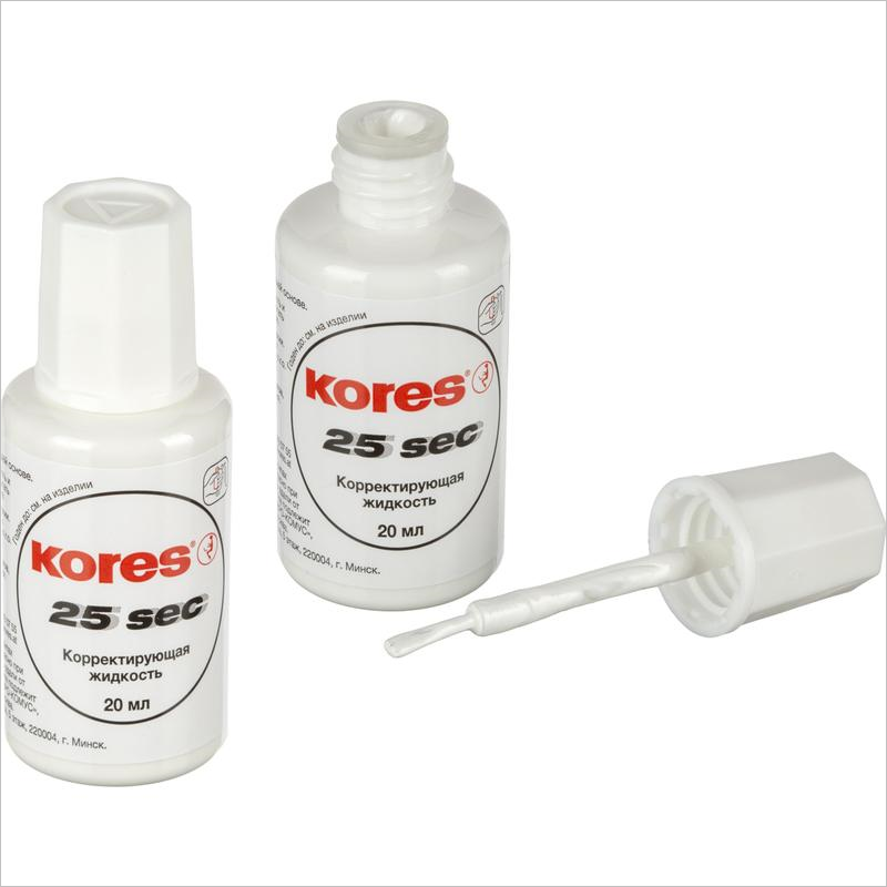 Корректирующая жидкость Kores, быстросохнущая основа, 20мл