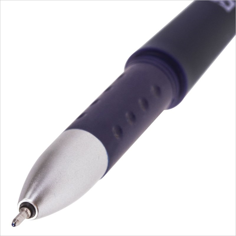Ручка гелевая Brauberg Impulse 0,5 мм, игольчатый пишущий узел, резиновый упор, синяя