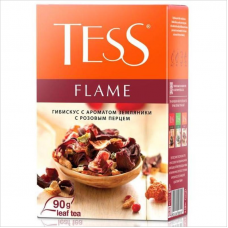 Чай Tess Flame со вкусом гибискуса и земляники, листовой, травяной, 90 г