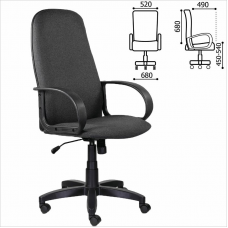 Кресло офисное Brabix Praktik EX-279, ткань/кожзам, пластик, серый