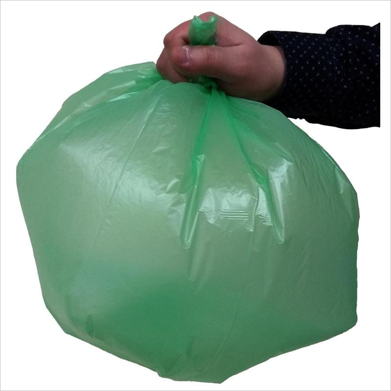 Пакеты для мусора ПНД 30л. 30шт, 10мкм, Luscan, рулон, зеленый