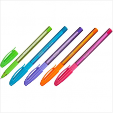 Ручка шариковая Attache Glide Trio Grip 0,5мм, резиновый упор, одноразовая, ассорти корпус, синий
