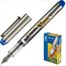 Ручка перьевая Pilot SVP-4M V-Pen, одноразовая, синий/серебристый корпус, синий