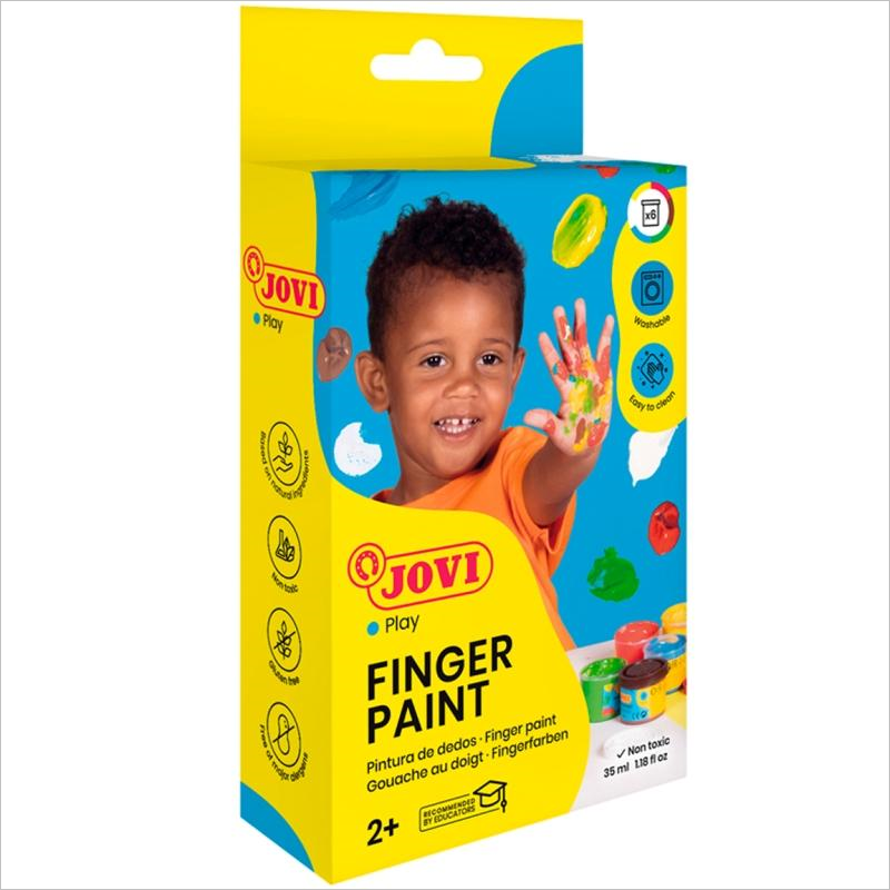 Краски пальчиковые JOVI 540B, 6 цветов по 35мл, картонная упаковка