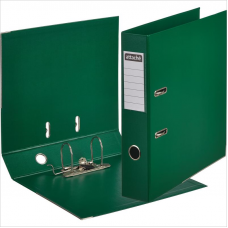Регистратор PVC Attache, 7,5см, двухсторонний, металлическая окантовка, зеленый