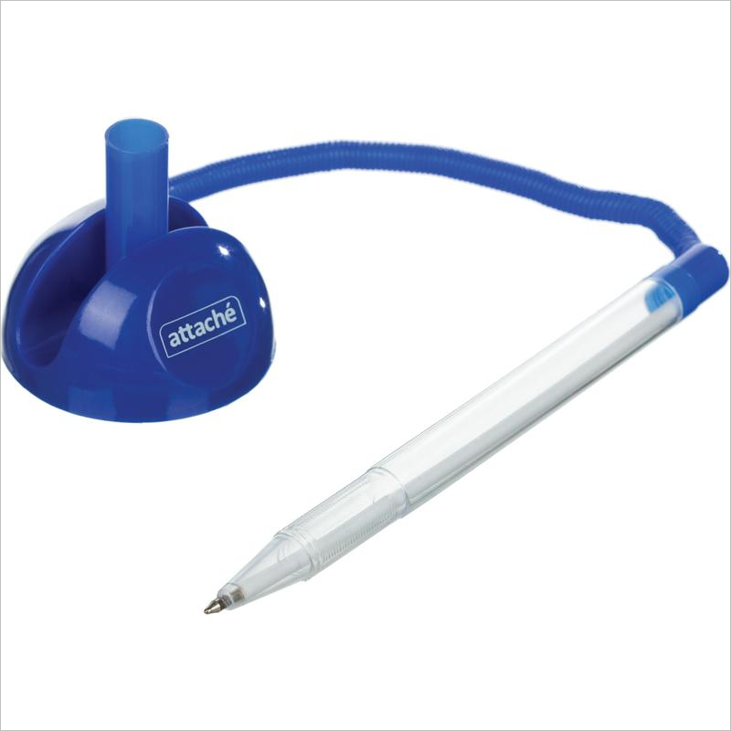 Ручка шариковая на липучке Attache 0,35 мм, цвет корпуса синий, синий