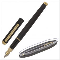 Ручка перьевая Brauberg Maestro, черный/золотой корпус, синий