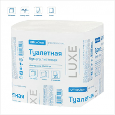 Туалетная бумага листовая, 2-сл. OfficeClean Professional, Т3, V-сложение 250л, 23х10,8, бел, 30п/уп