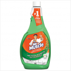 Мистер Мускул жидкость для мытья стекол, 500 мл, сменный блок зеленый (нашатырь)
