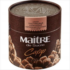 Сахар кусковой, тростниковый Maitre de Sucre коричневый, 270г