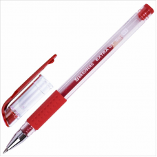Ручка гелевая Brauberg Extra Gt 0,5 мм, линия 0,35 мм, резиновый упор, красная