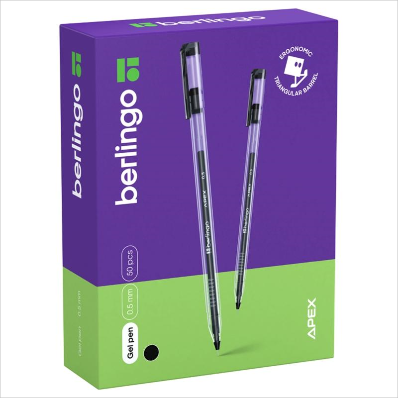 Ручка гелевая Berlingo Apex CGp_05151 0,5 мм, одноразовая, черный