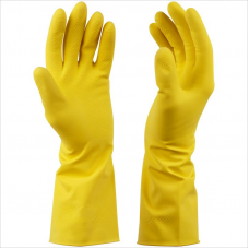 Перчатки резиновые Vega ХL, прочные 180г/м2, с х/б напылением, желтые