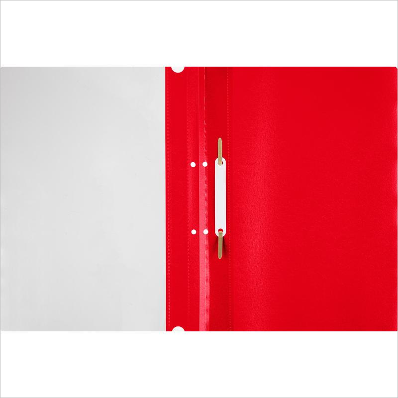 Папка-скоросшиватель с прозрачным верхом А4, с перфорацией, Attache, 150мкм, красный, 10шт/уп