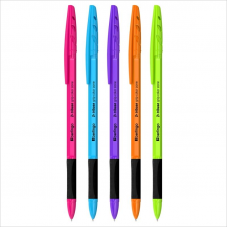 Ручка шариковая BerlingoTribase grip color zone CBp_70967 0,7мм, резиновый упор, корп ассорти, синий