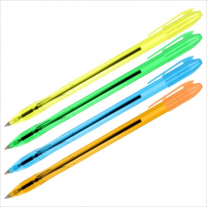 Ручка шариковая Стамм Vega Neon Crystal РШ102 0,7мм, корпус ассорти, синий