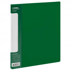 Папка скоросшиватель Стамм Стандарт ММ-30647 жест. пластик, 700мкм, 17мм, торц., внутр.карм, зеленый