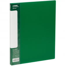 Папка скоросшиватель Стамм Кристалл ММ-30805 жест. пластик, 700мкм, 17мм, торцевой карман, зеленый