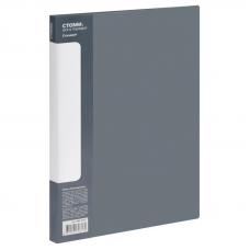 Папка для составления каталогов, Стамм Стандарт ММ-30617, 30 вкл, 600мкм, торцевой карман, серый
