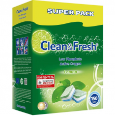 Clean&Fresh All in 1 средство для посудомоечных машин, 3000г, 150 таблеток