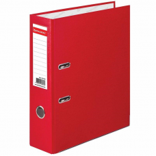 Регистратор PVC Brauberg, 8см, металлическая окантовка, красный