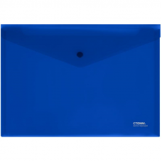 Папка-конверт с кнопкой Стамм ММ-31035 А4, 180мкм, непрозрачный синий