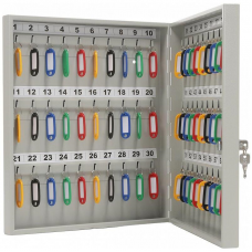 Шкаф для 60 ключей с замком, +60 брелоков, 355х400х59мм, Aiko Key, серый